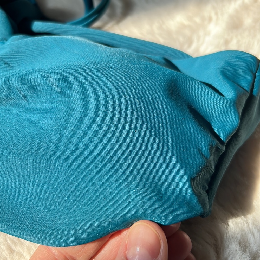 Cape Juby Aeropostale Bandeau Macrame Bikini Top Teal Size Large - Picture 2 of 6